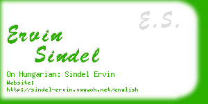 ervin sindel business card